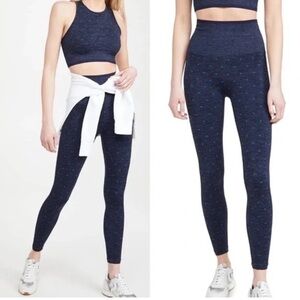 Splits59 Mika Polka Dot Blue High Rise Seamless Leggings sz S/M